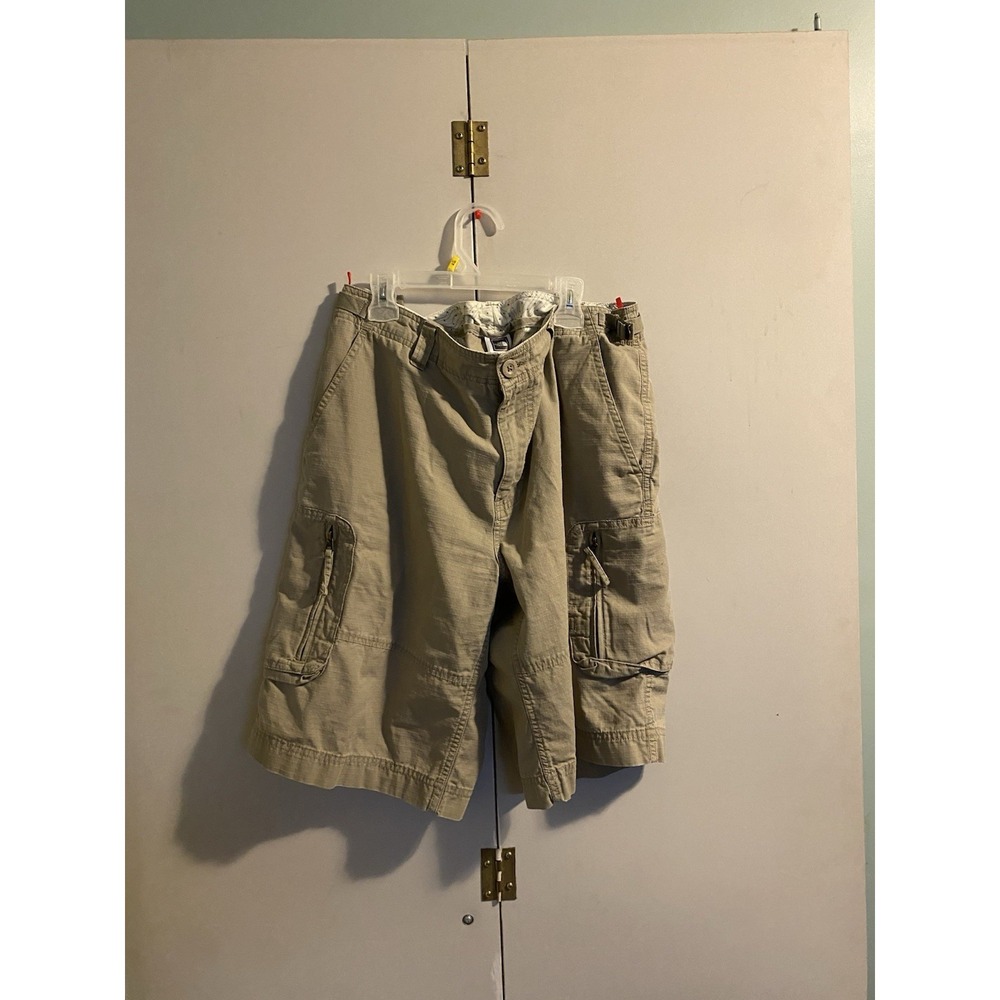 The North Face Mens Cargo Shorts Size 34 Khaki Canvas Hiking Utility Gorpcore